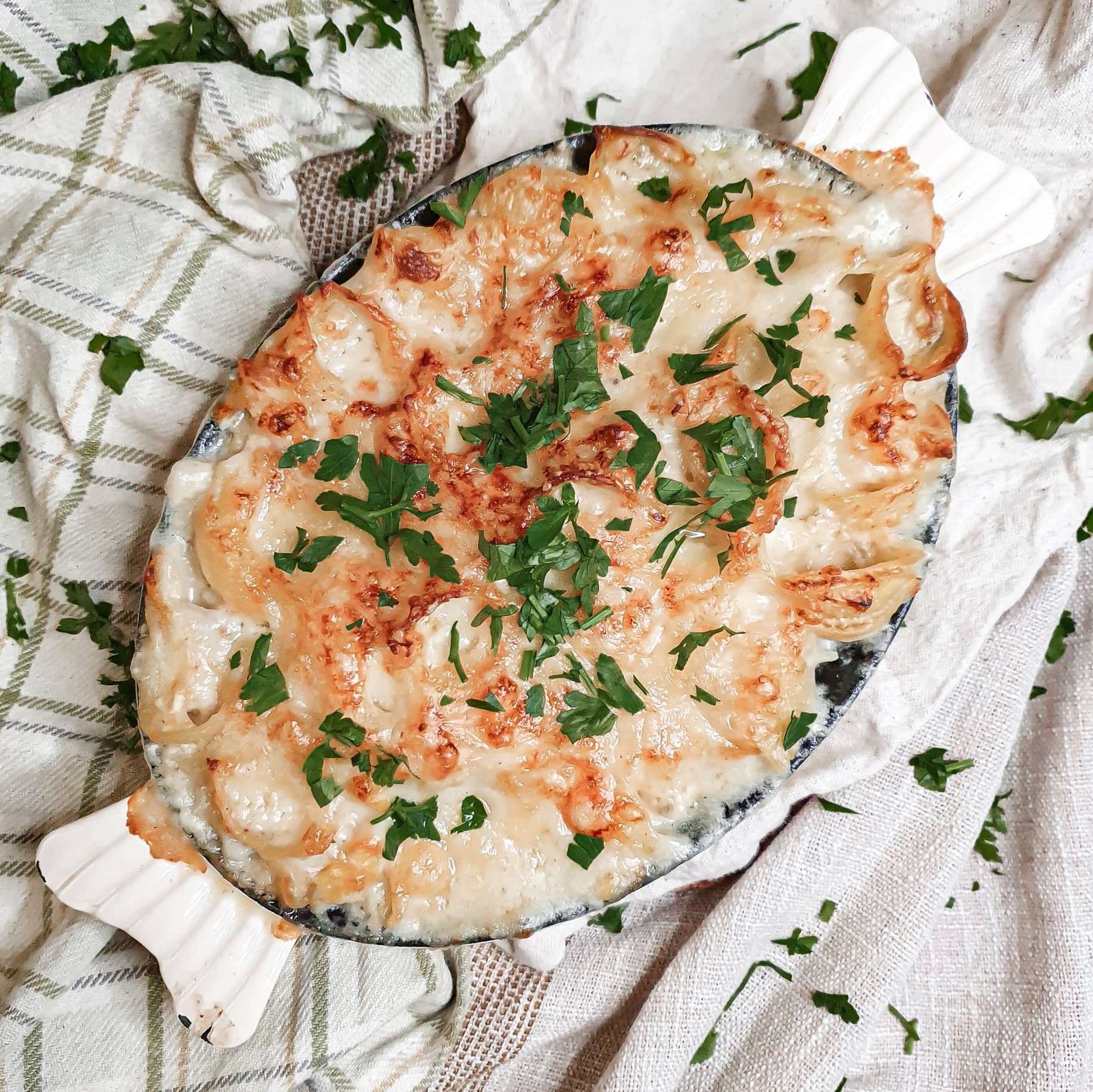Smoked haddock & crayfish pasta bake