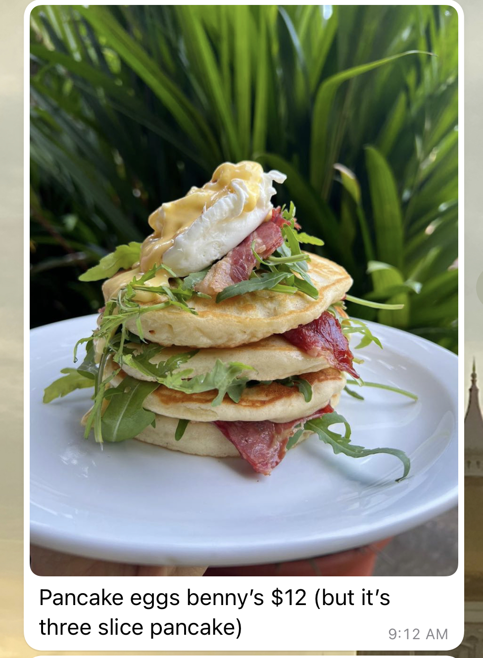 Pancakes Eggs Benny's