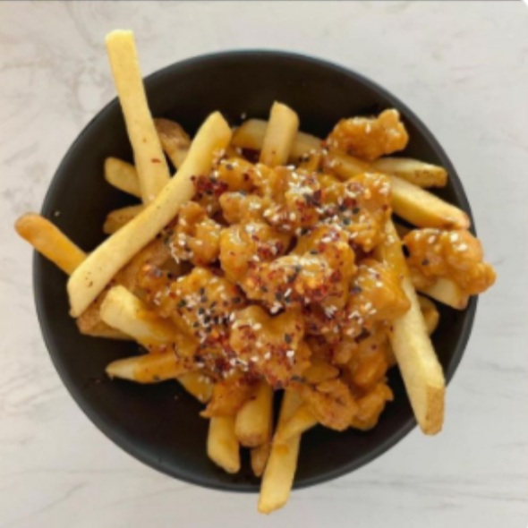 Popcorn Chicken Loaded Fries
